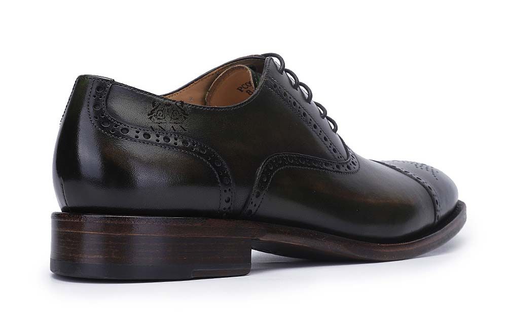 Black Leather Brogue Oxford Dress Shoes