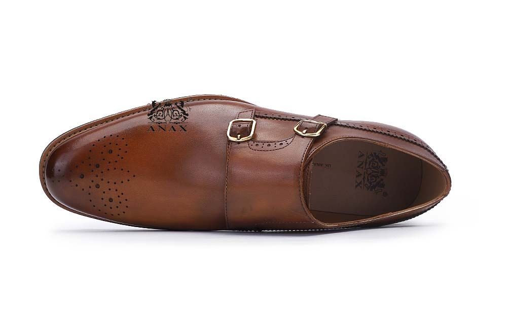 Brogue Leather Casual Monk Strap Shoes