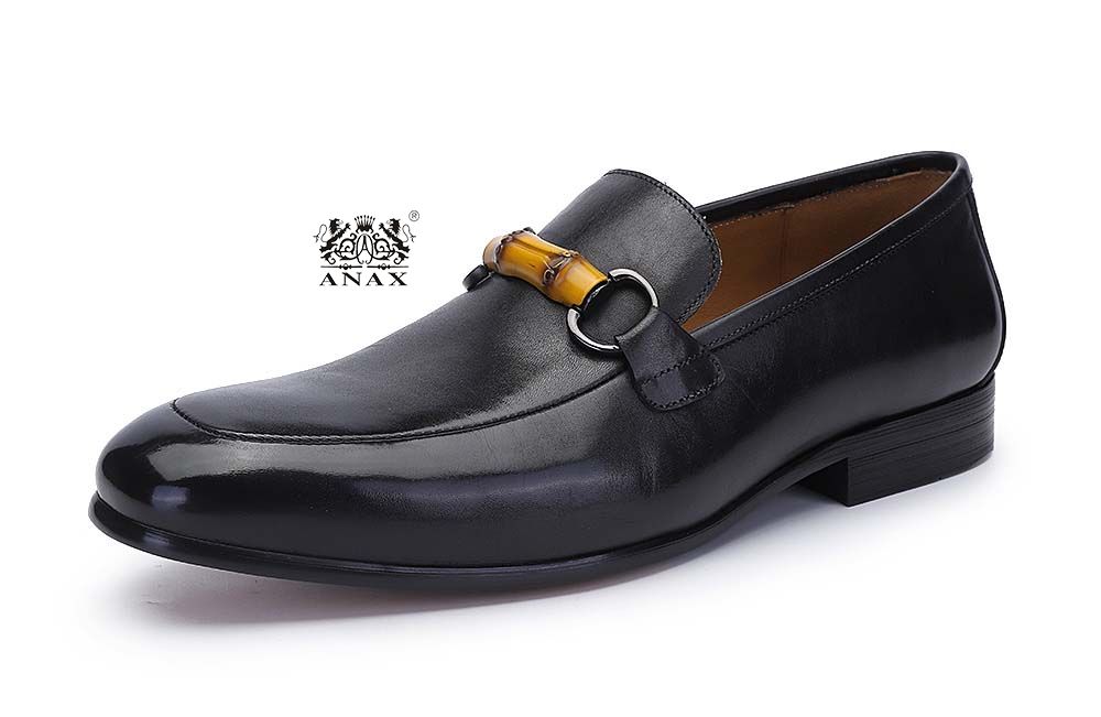 Leather Bamboo Buckle Loafers Shoes