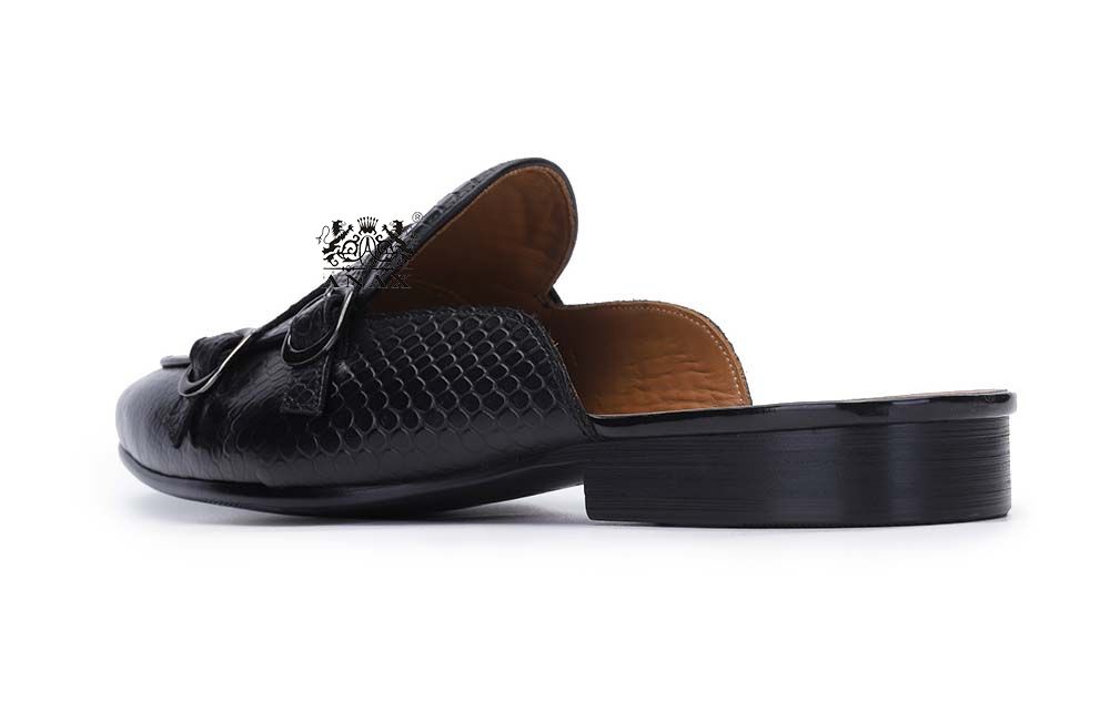 Leather Monk Strap Sandals Half Shoes