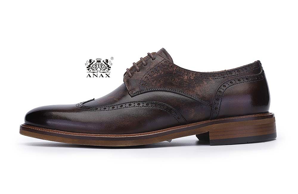 Leather Brogue Derby Man Casual Shoes