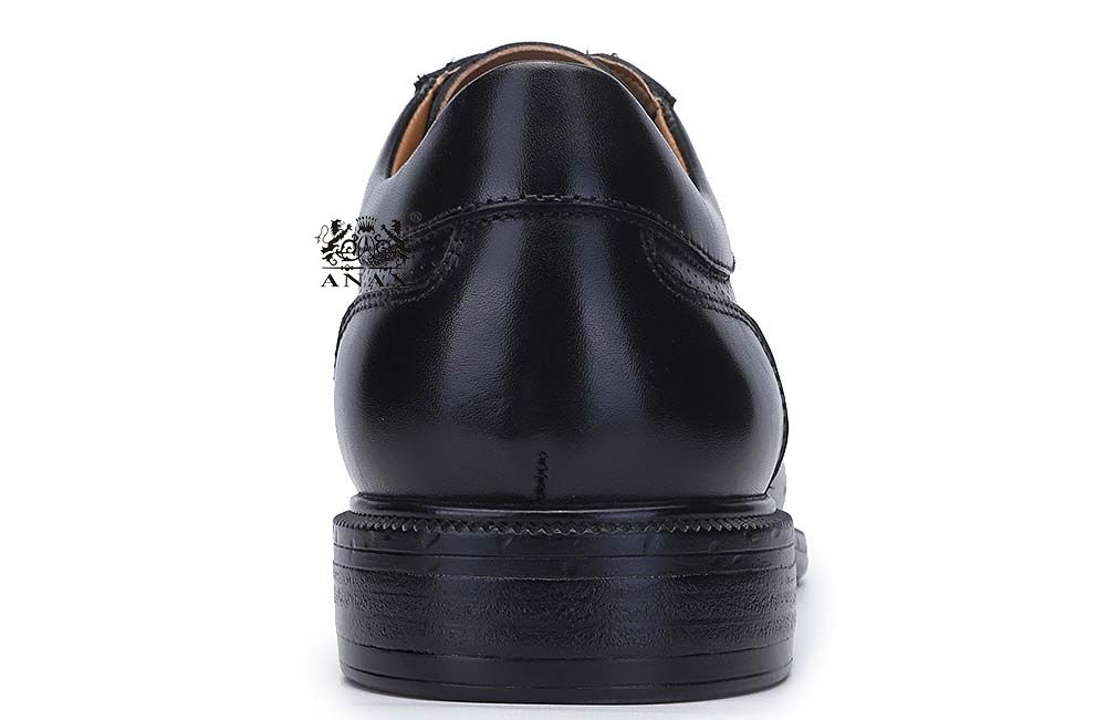 Black Brogue Leather Oxford Casual Shoes