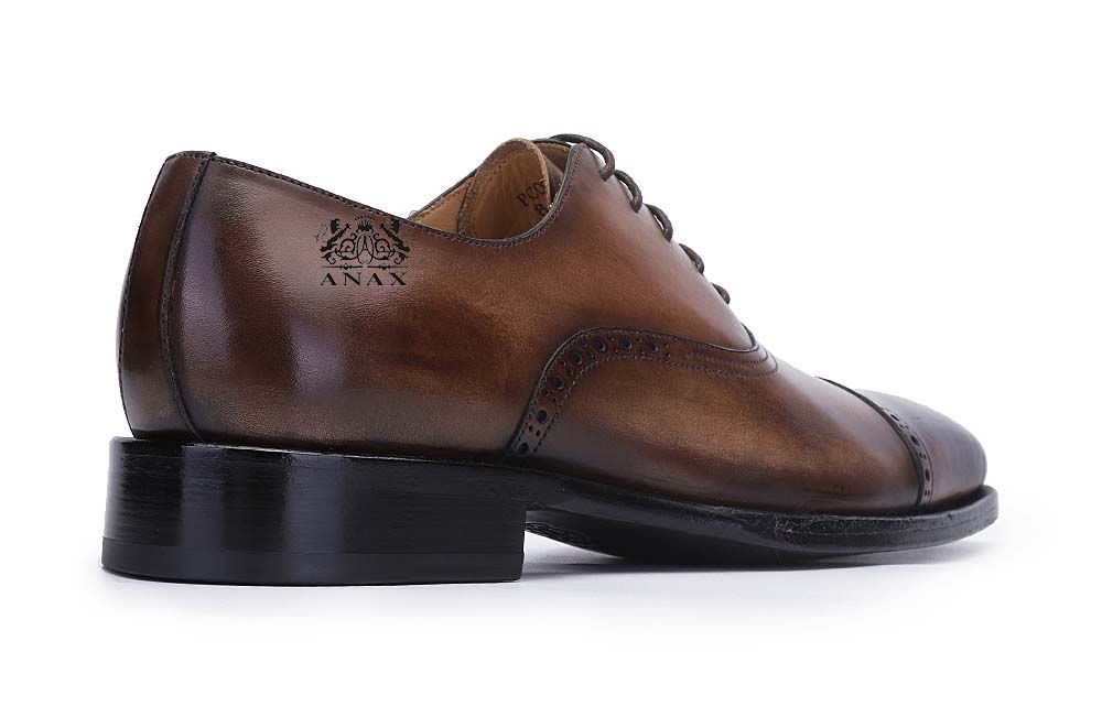 Brown Leather Brogue Oxford Shoes