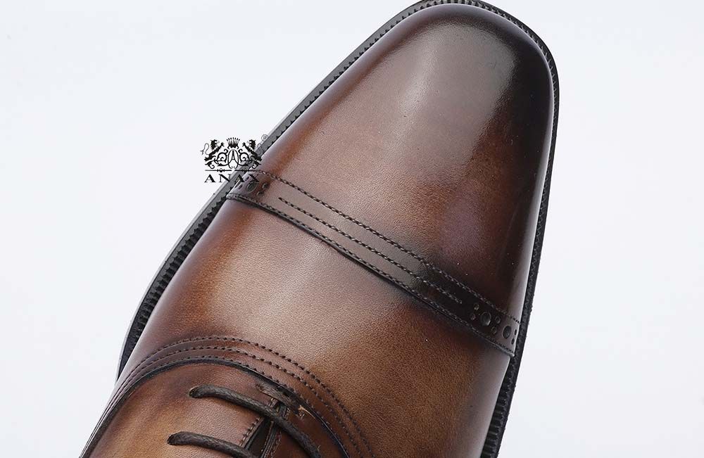 Brown Leather Brogue Oxford Shoes